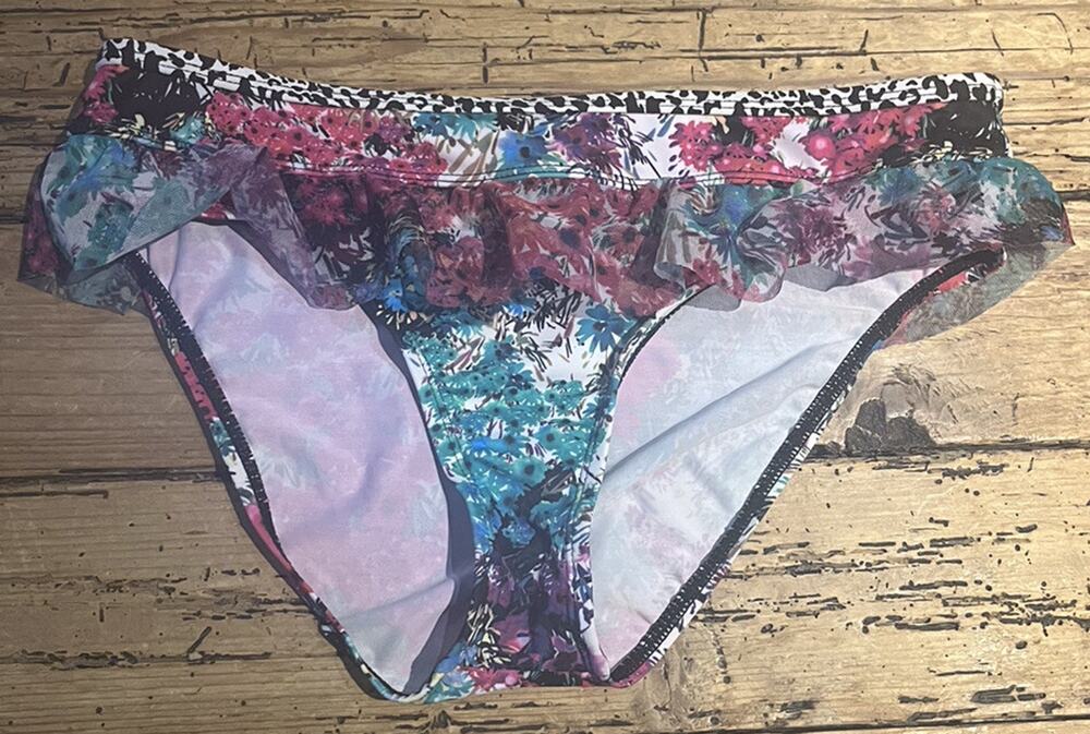 Kenneth Cole Collection Womens Size M Multicolor Pattern Bikini Bottom NWOT